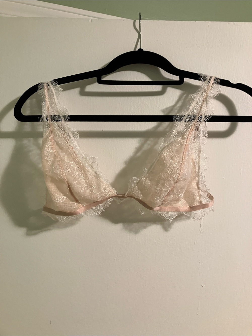Victoria's Secret Sheer Lace Bralette in Light Pink